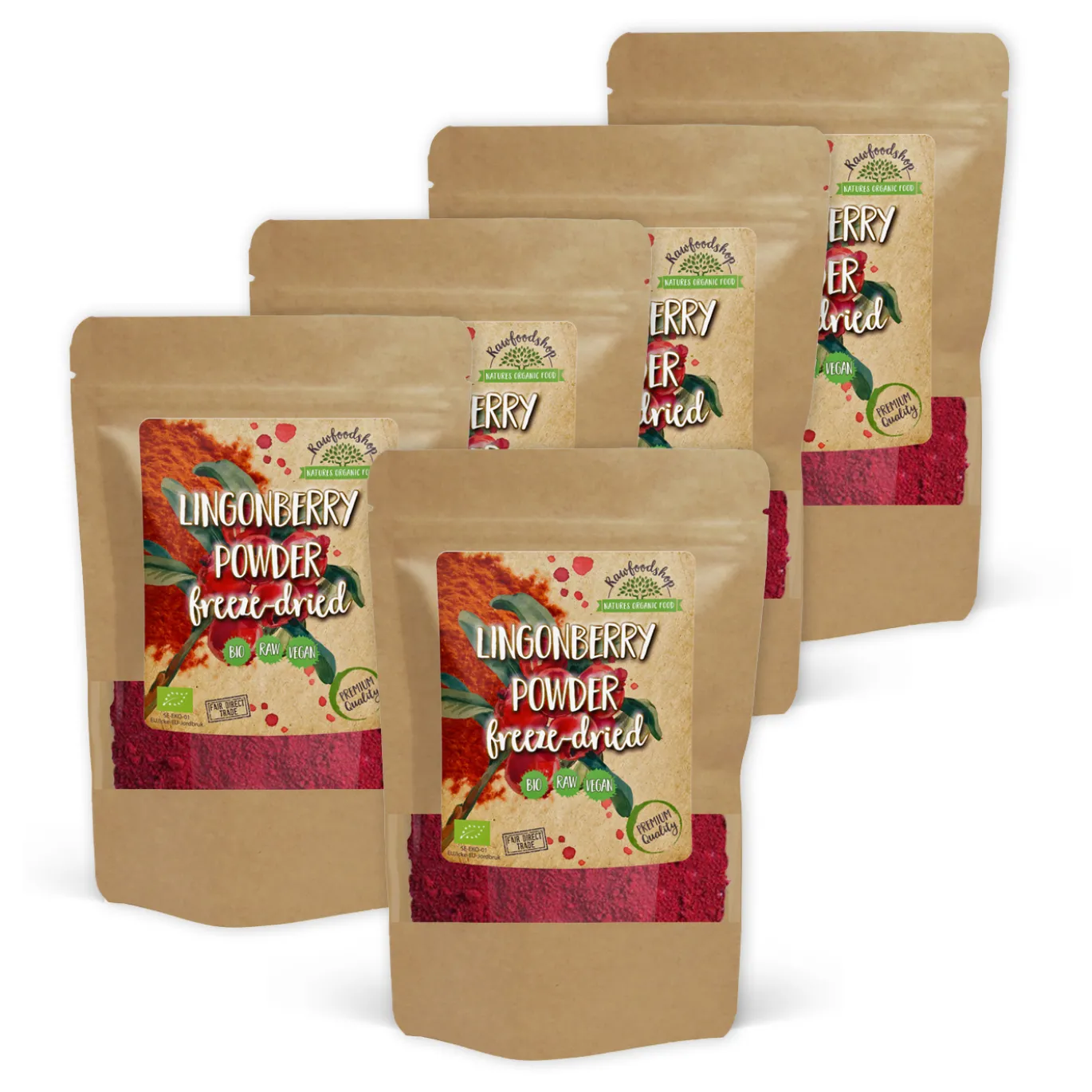 Lingonpulver Frystorkat EKO 100g x 5 paket