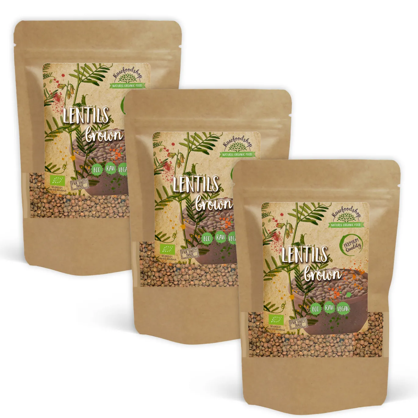 Linser Bruna EKO 500g x 3 paket