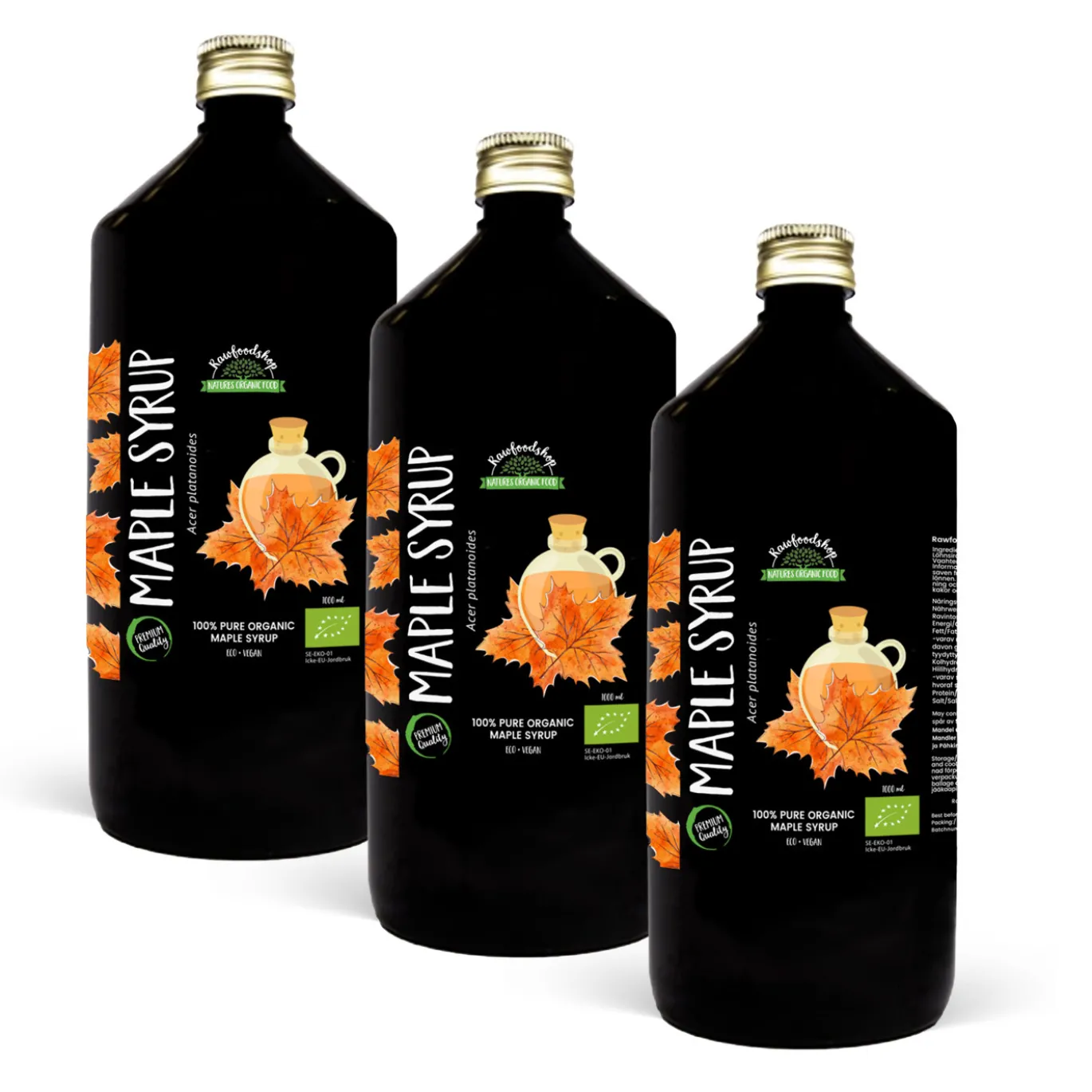 Lönnsirap EKO 1L x 3 flaskor