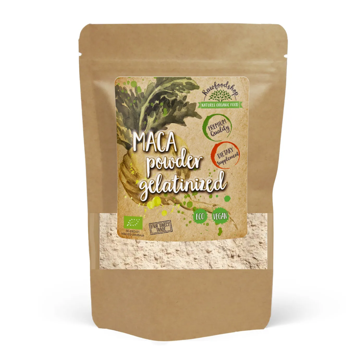 Maca Pulver Gelatiniserat 5:1 EKO 500g