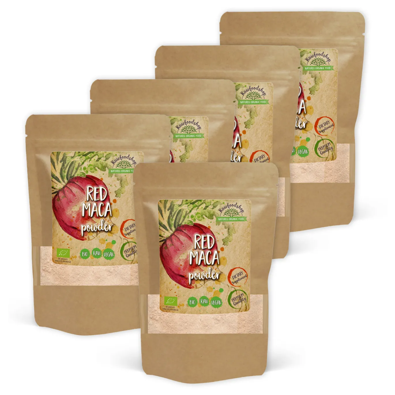 Maca Pulver Röd EKO 500g x 5 paket