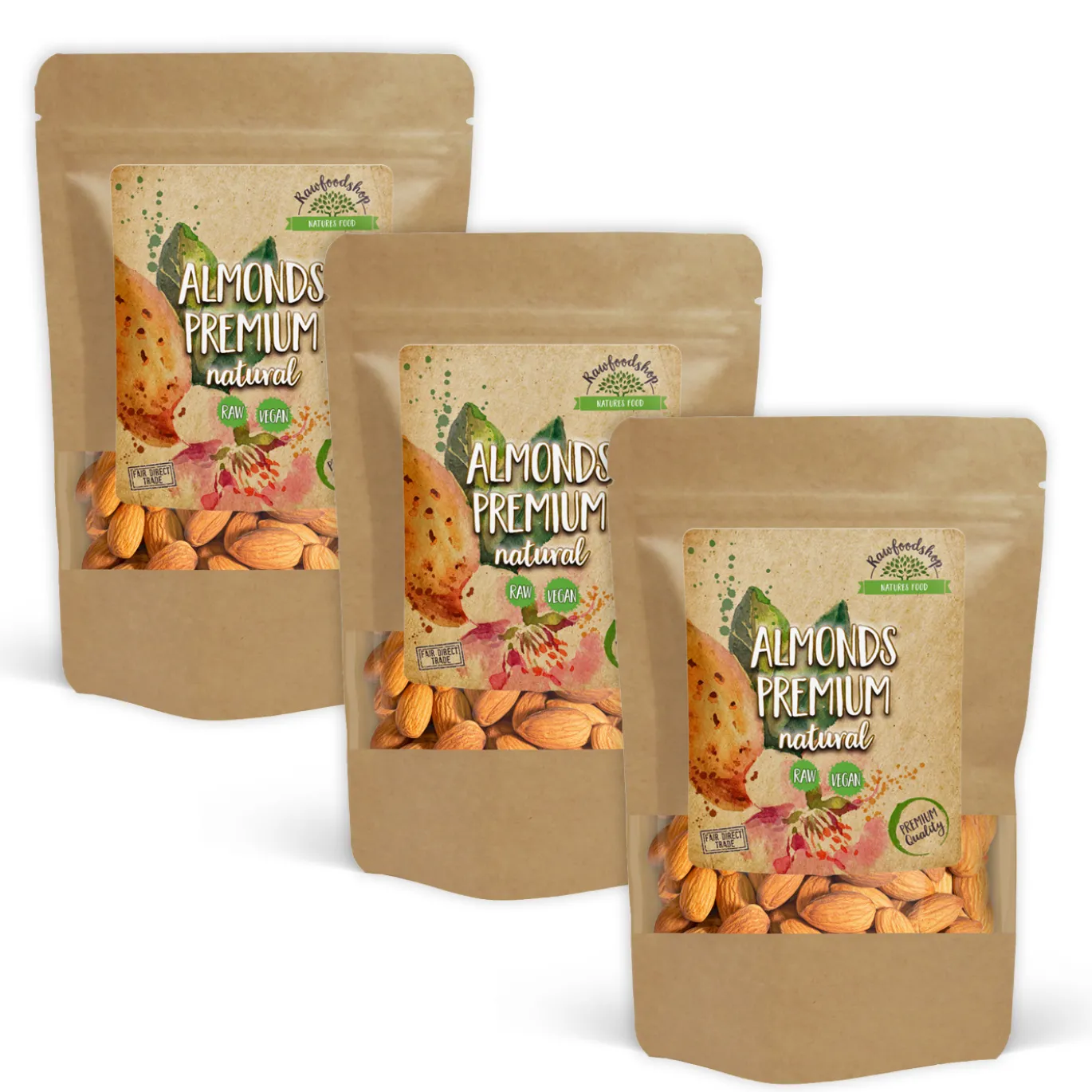 Mandel Premium RAW 1kg x 3 paket