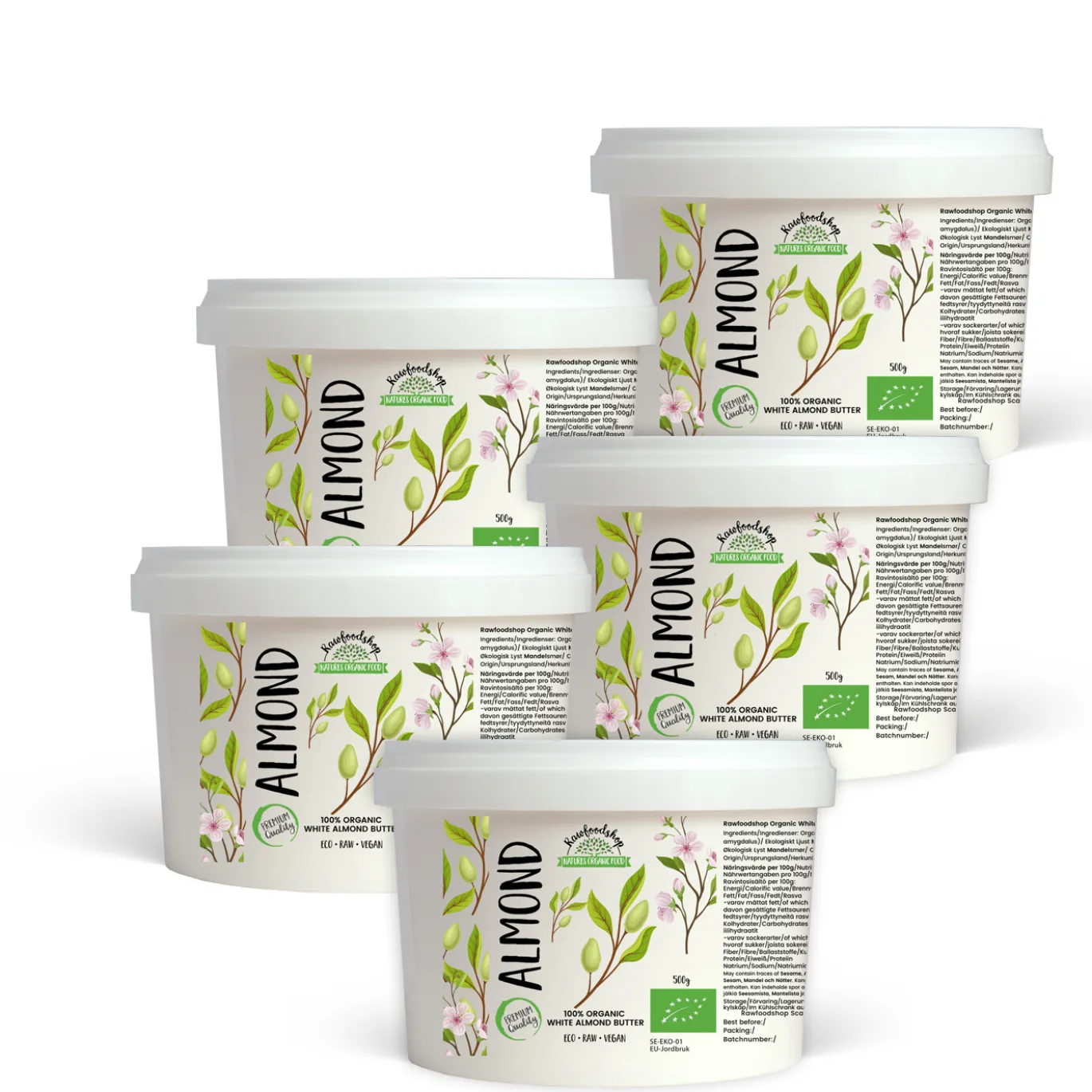 Mandelsmör Ljust RAW EKO 500g x 5 paket