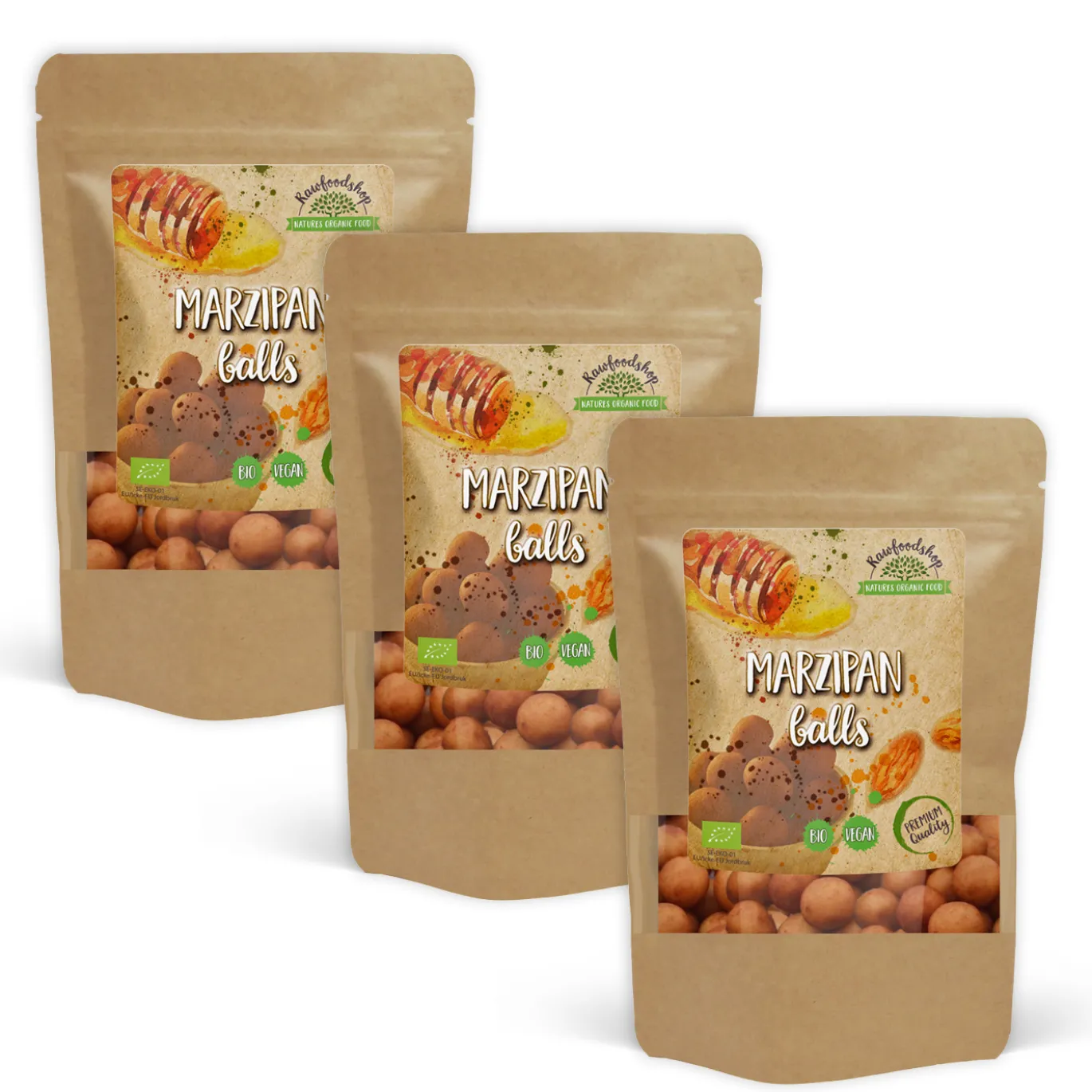 Marsipankulor i kakao EKO 100g x 3 paket