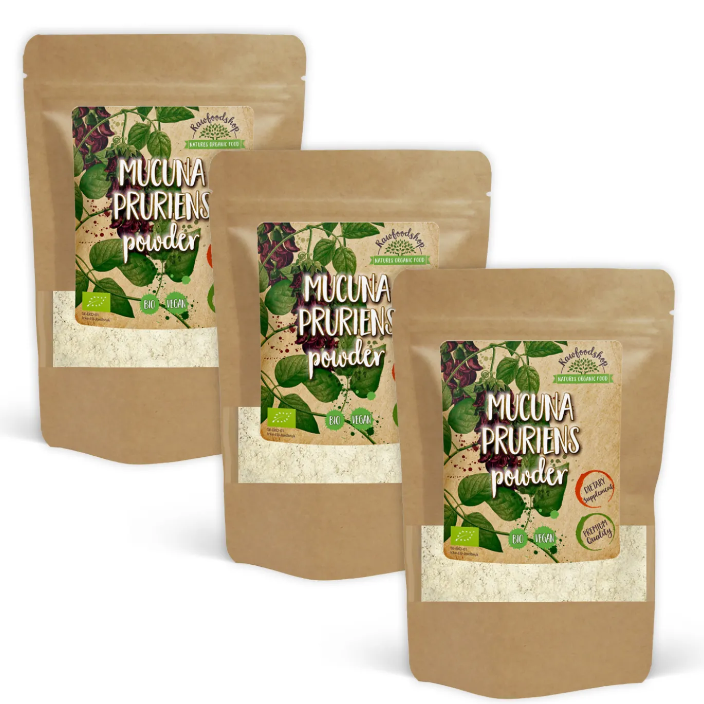 Mucuna Pruriens Pulver EKO 125g x 3 paket