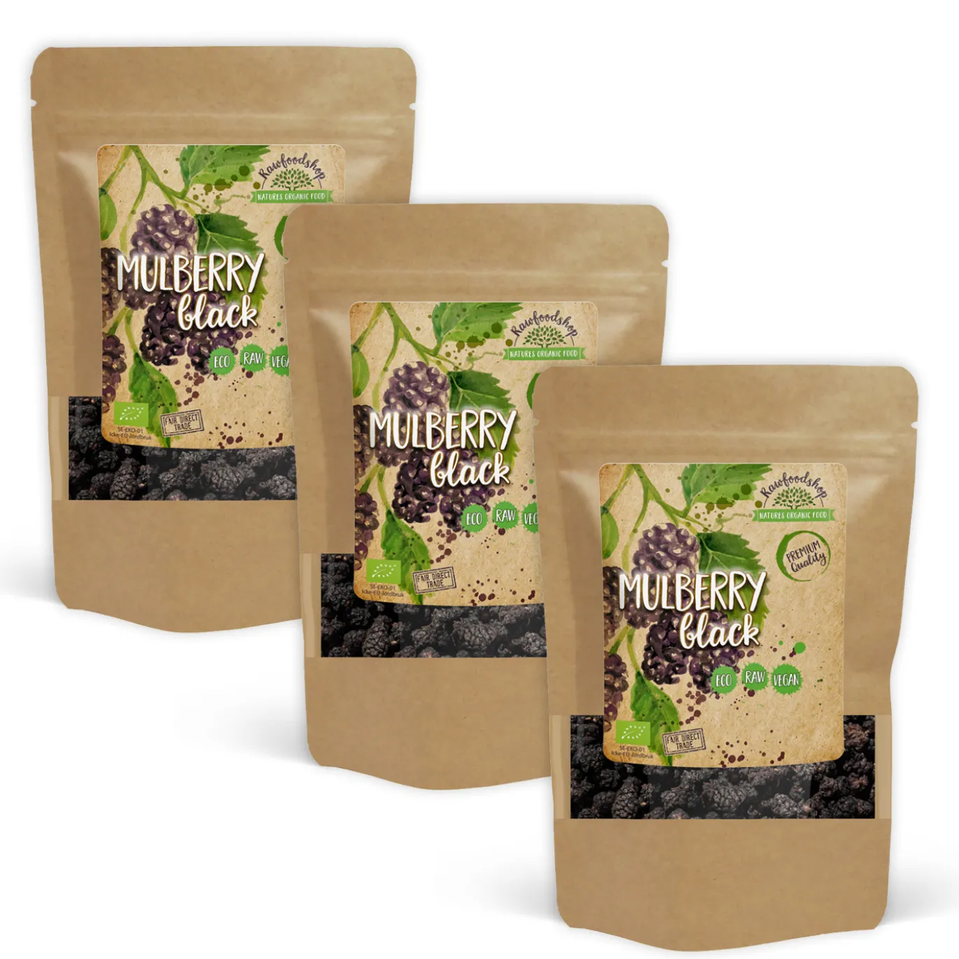 Mullbär Svarta EKO 500g x 3 paket