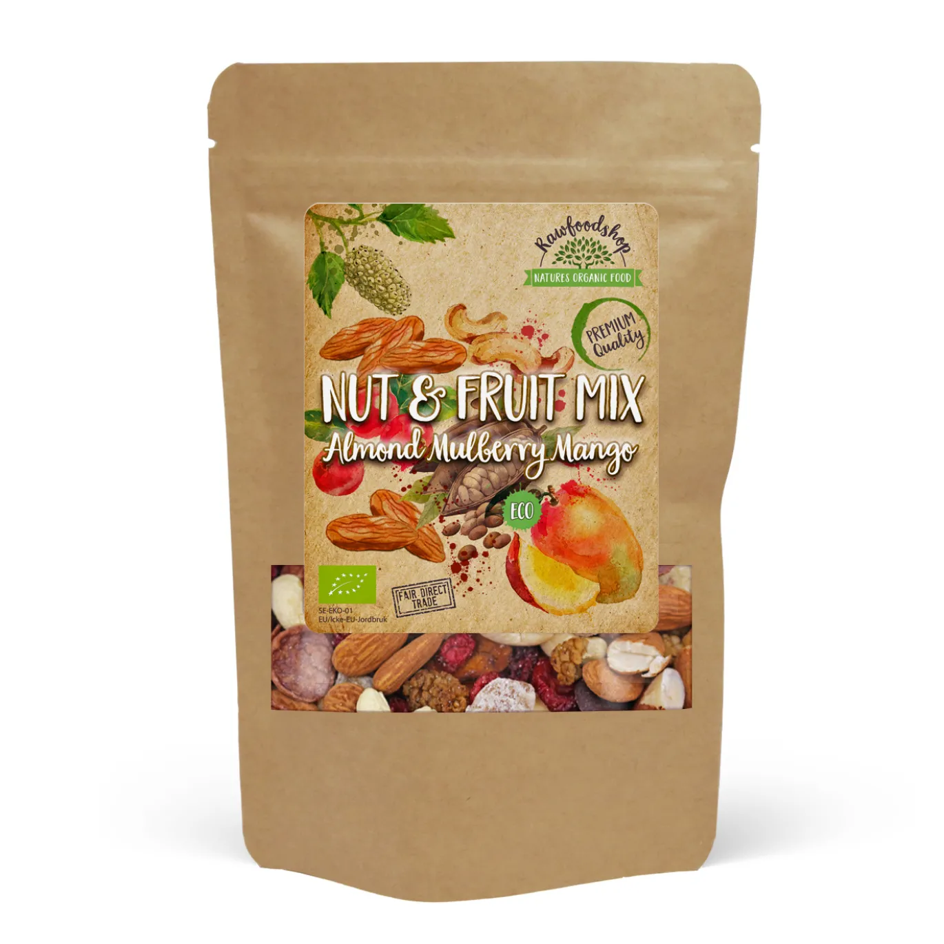Nöt- & Fruktmix Mandel Mullbär Mango EKO 200g