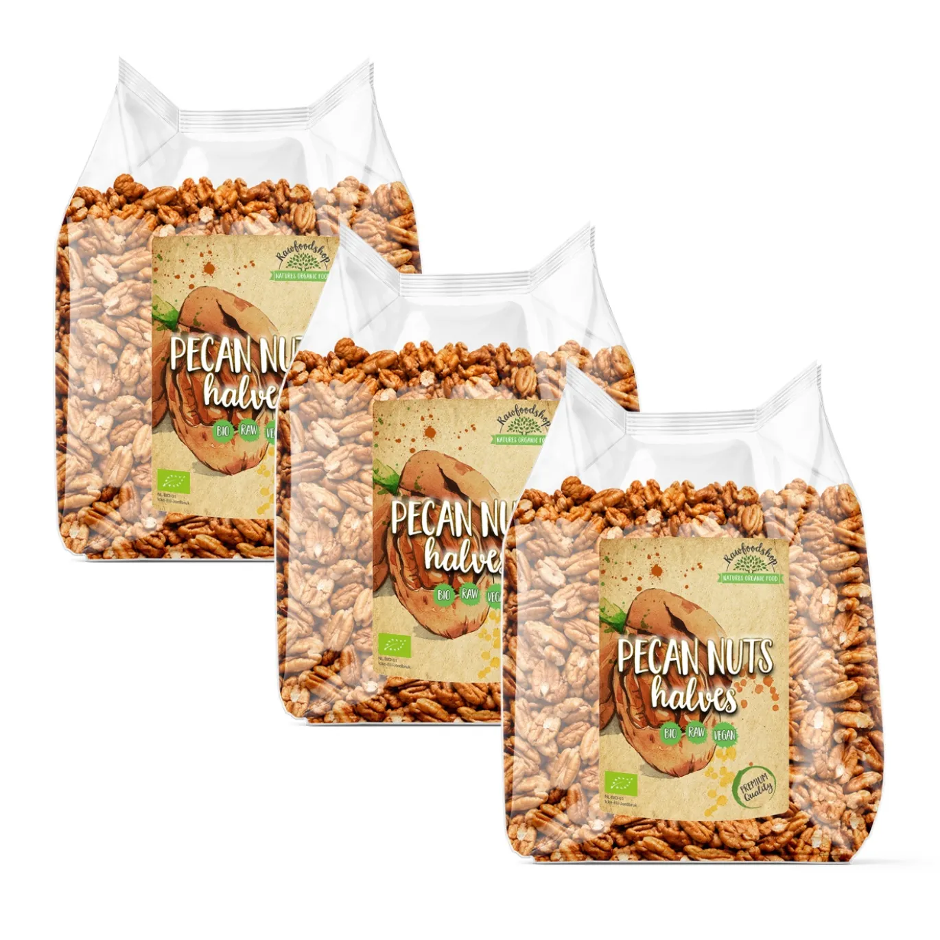 Pekannötter Premium RAW EKO 750g x 3 paket