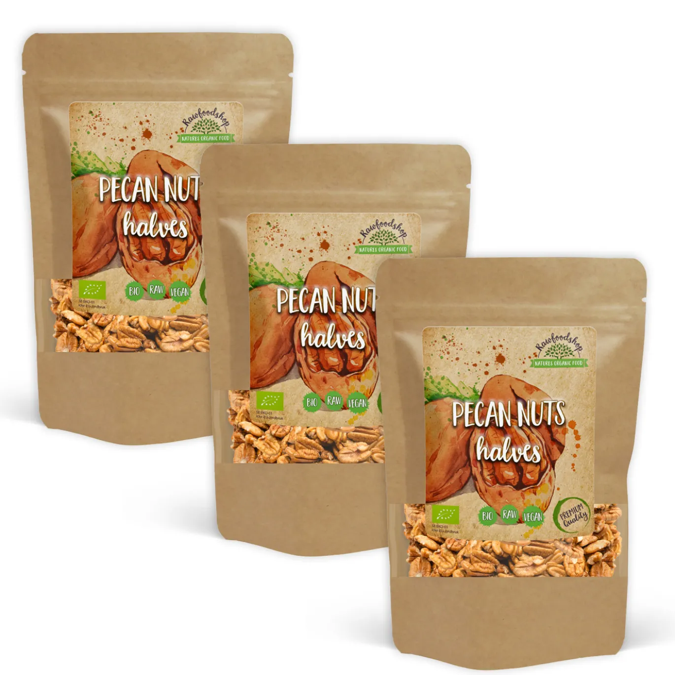 Pekannötter Premium RAW EKO 250g x 3 paket