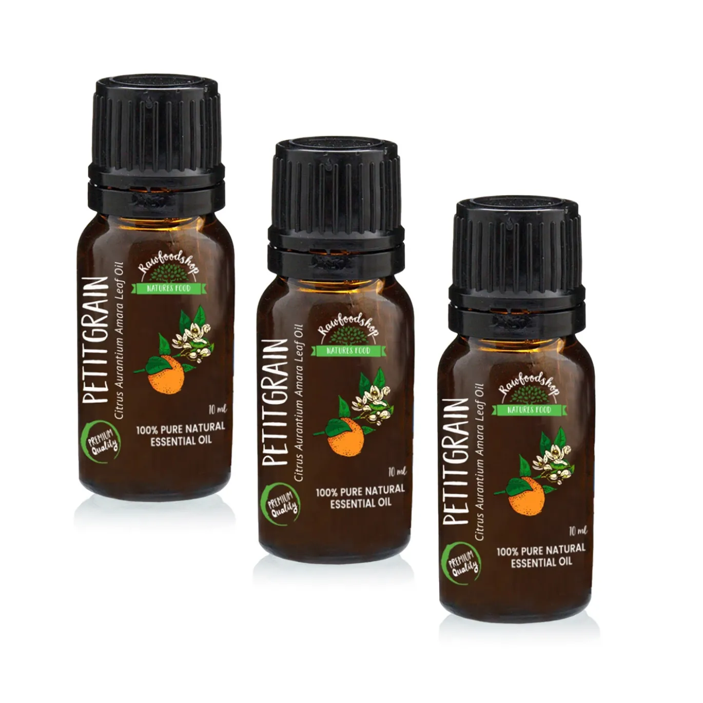 Petitgrain Pomerans Eterisk Olja 10ml x 3 flaskor