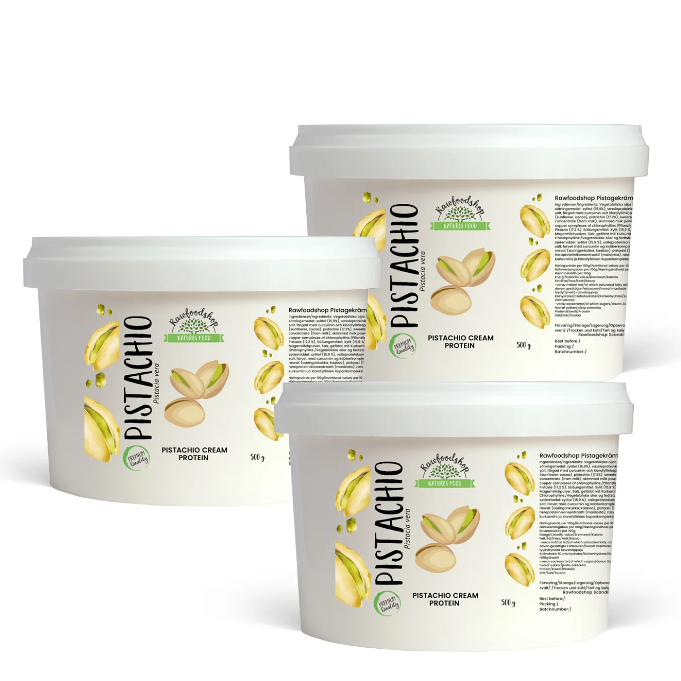 Pistagekräm Protein 500g x 3 burkar