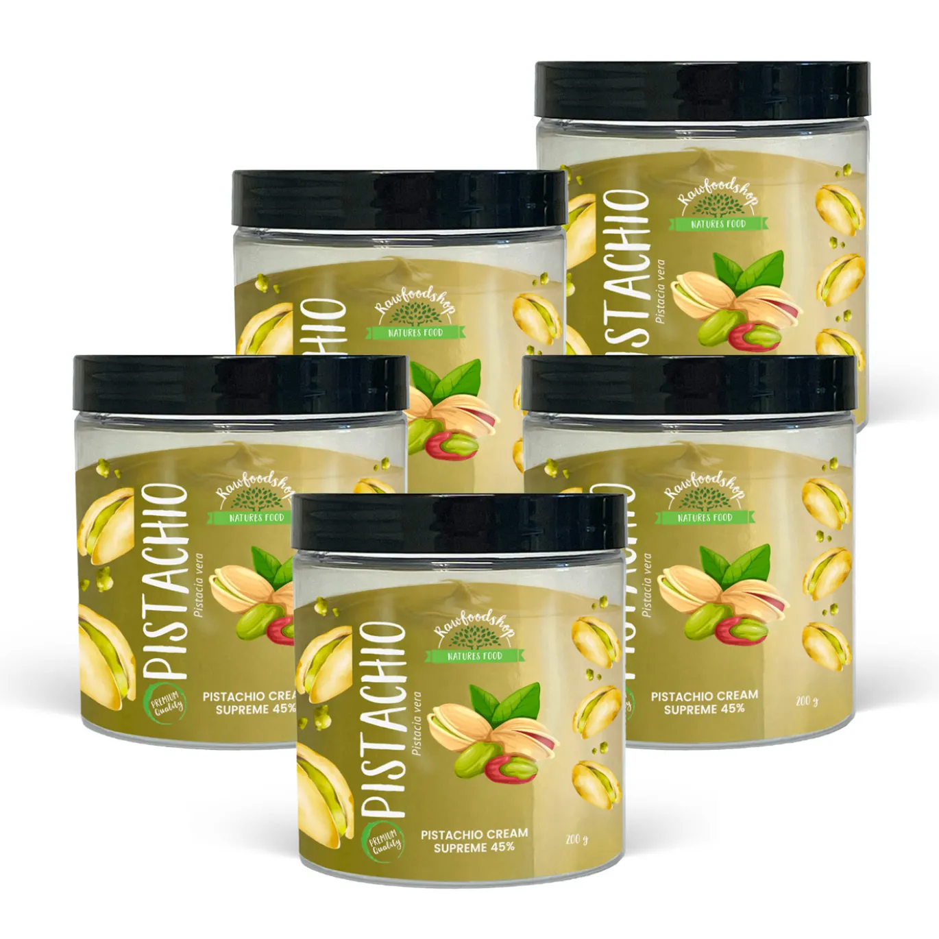 Pistagekräm Supreme 45% 200g x 5 burkar