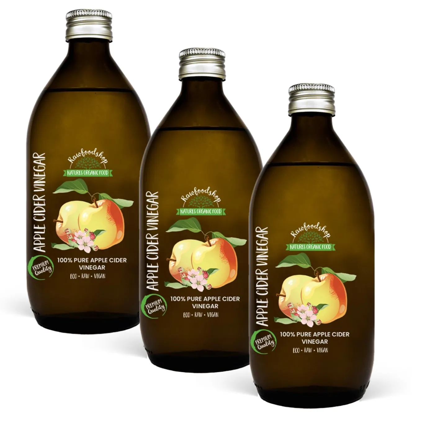 Äppelcidervinäger EKO 500ml x 3 flaskor
