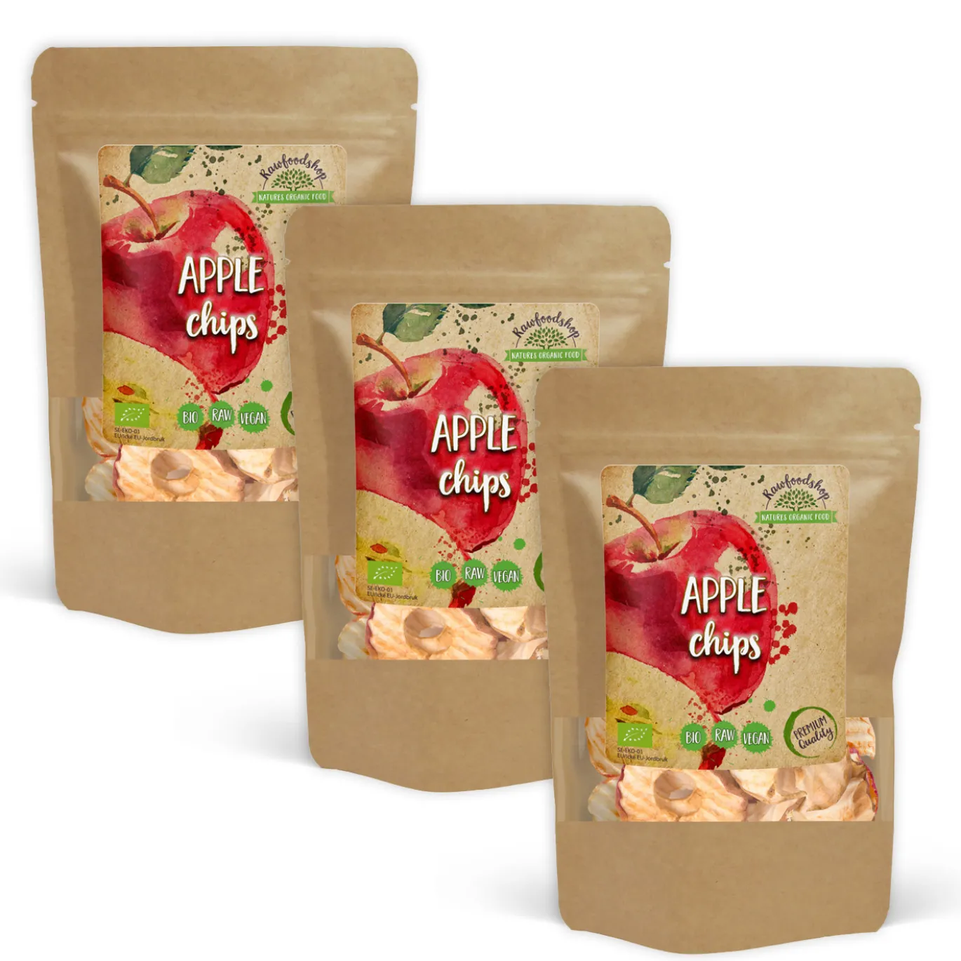 Äpple Chips RAW EKO 200g x 3 paket