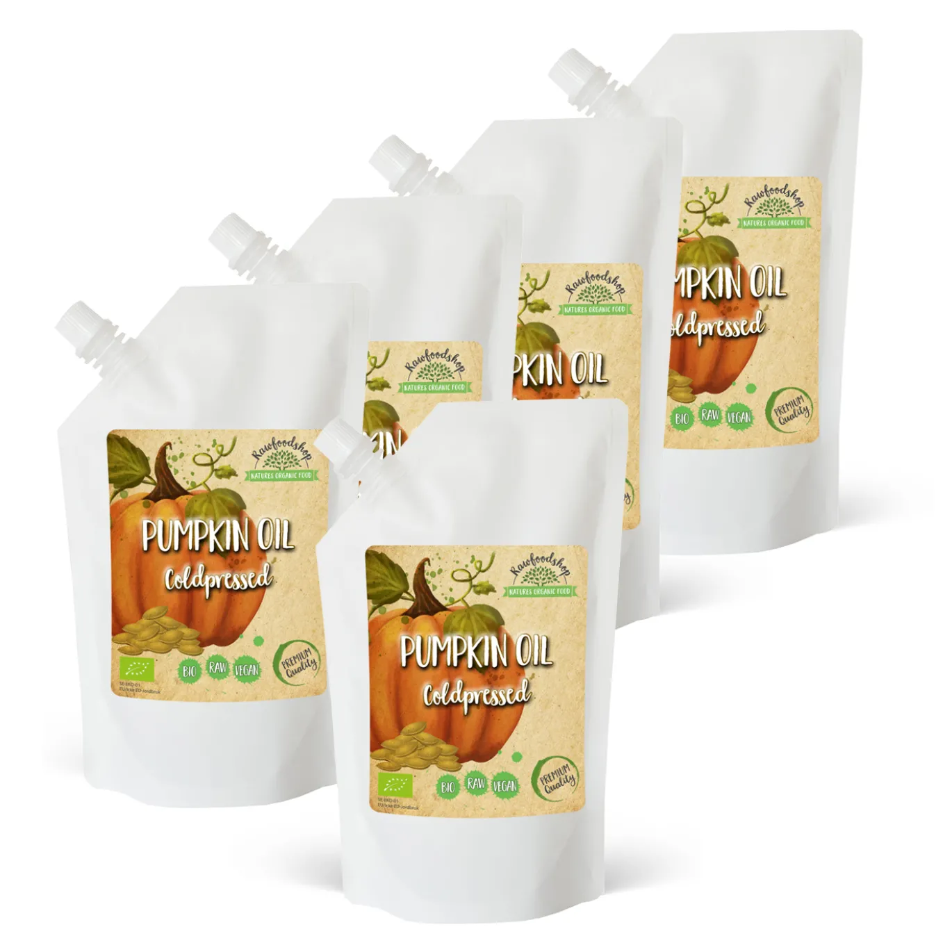 Pumpafröolja kallpressad EKO 500ml x 5 paket