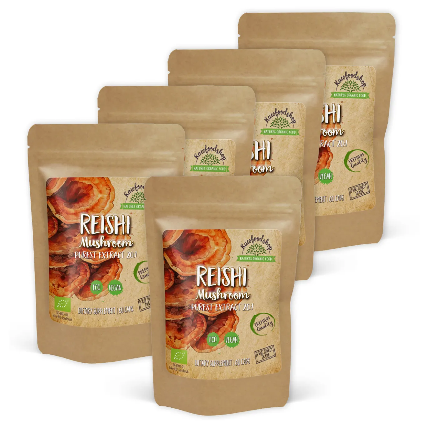 Reishi Extract 400mg EKO 60 kapslarx 5 paket