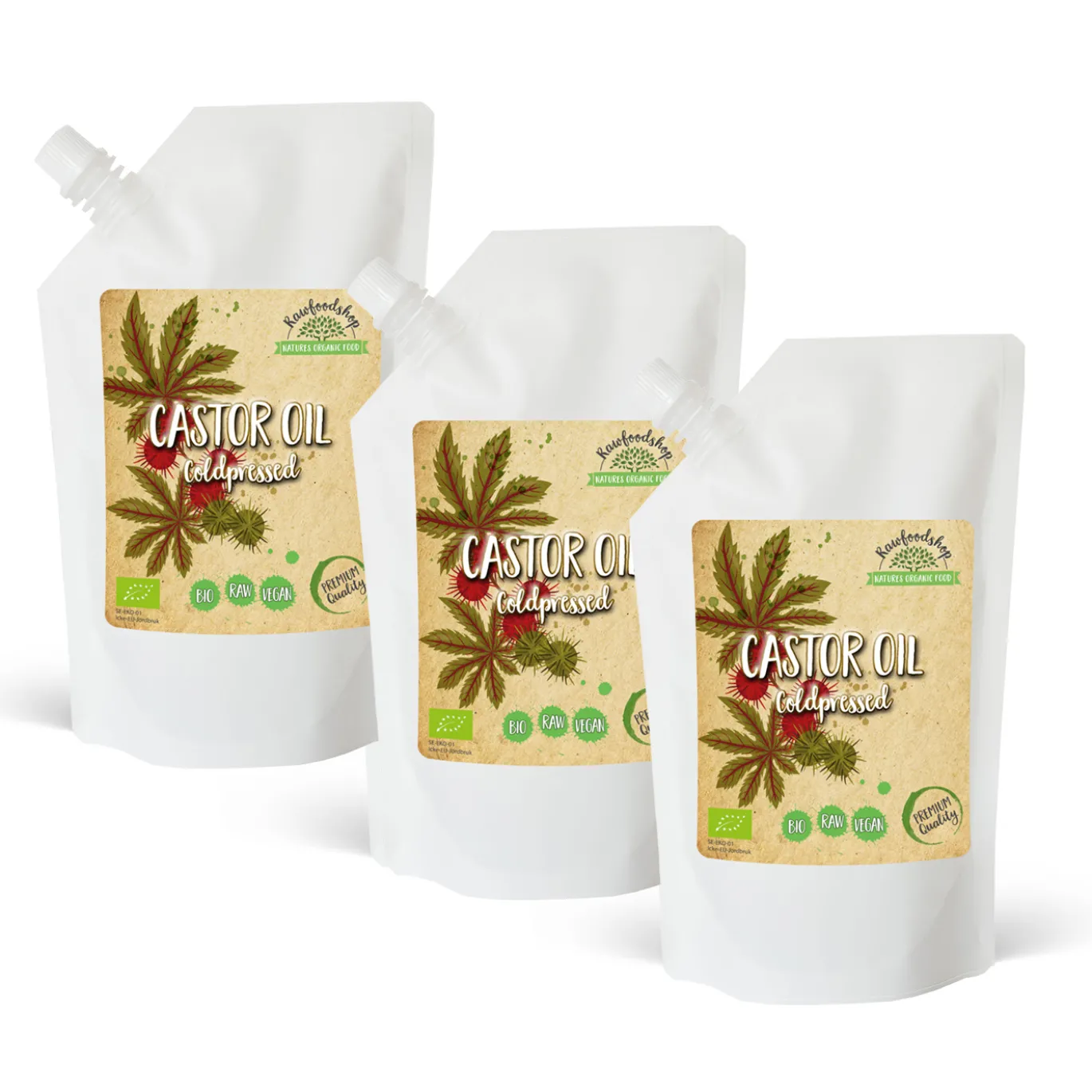 Ricinolja kallpressad EKO 500ml x 3 paket