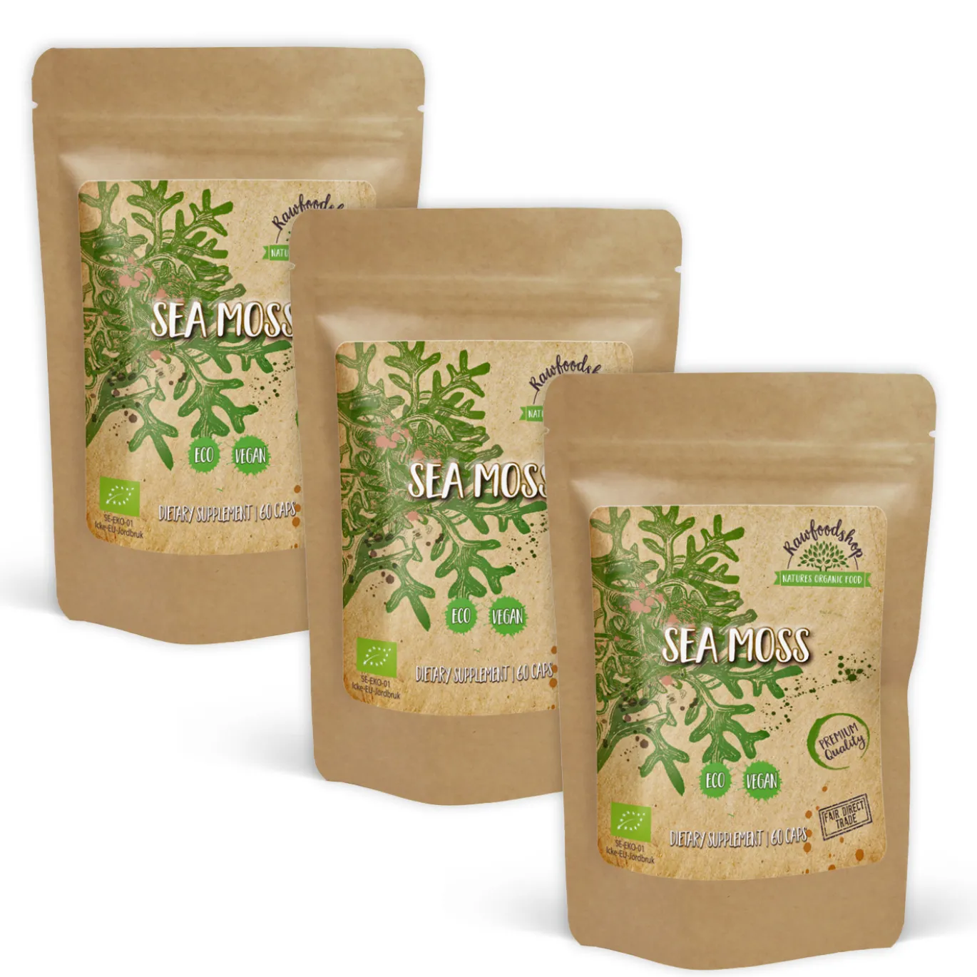 Sea Moss EKO 500mg 60 Kapslar x 3 paket