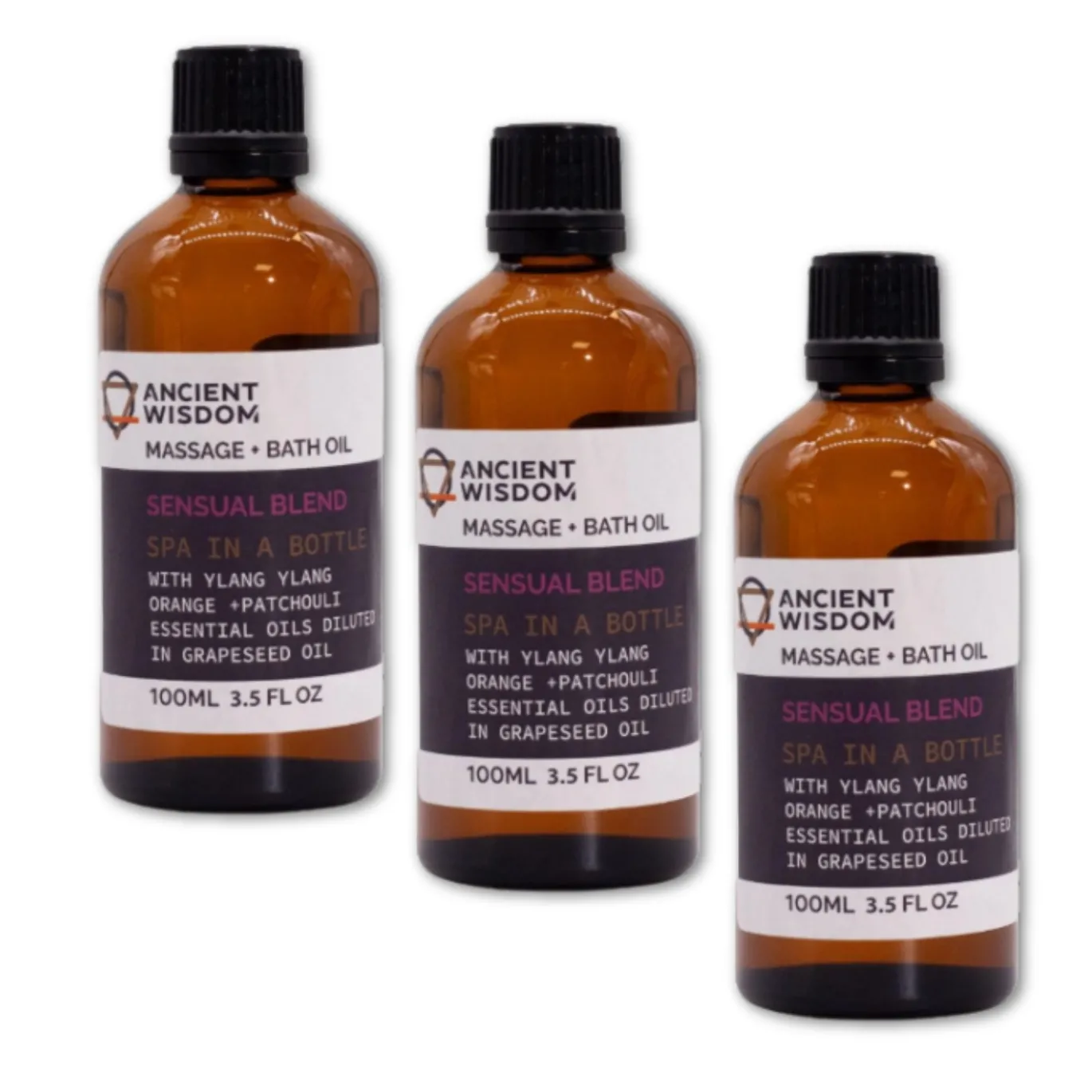 Sensual Massageolja 100ml x 3 flaskor