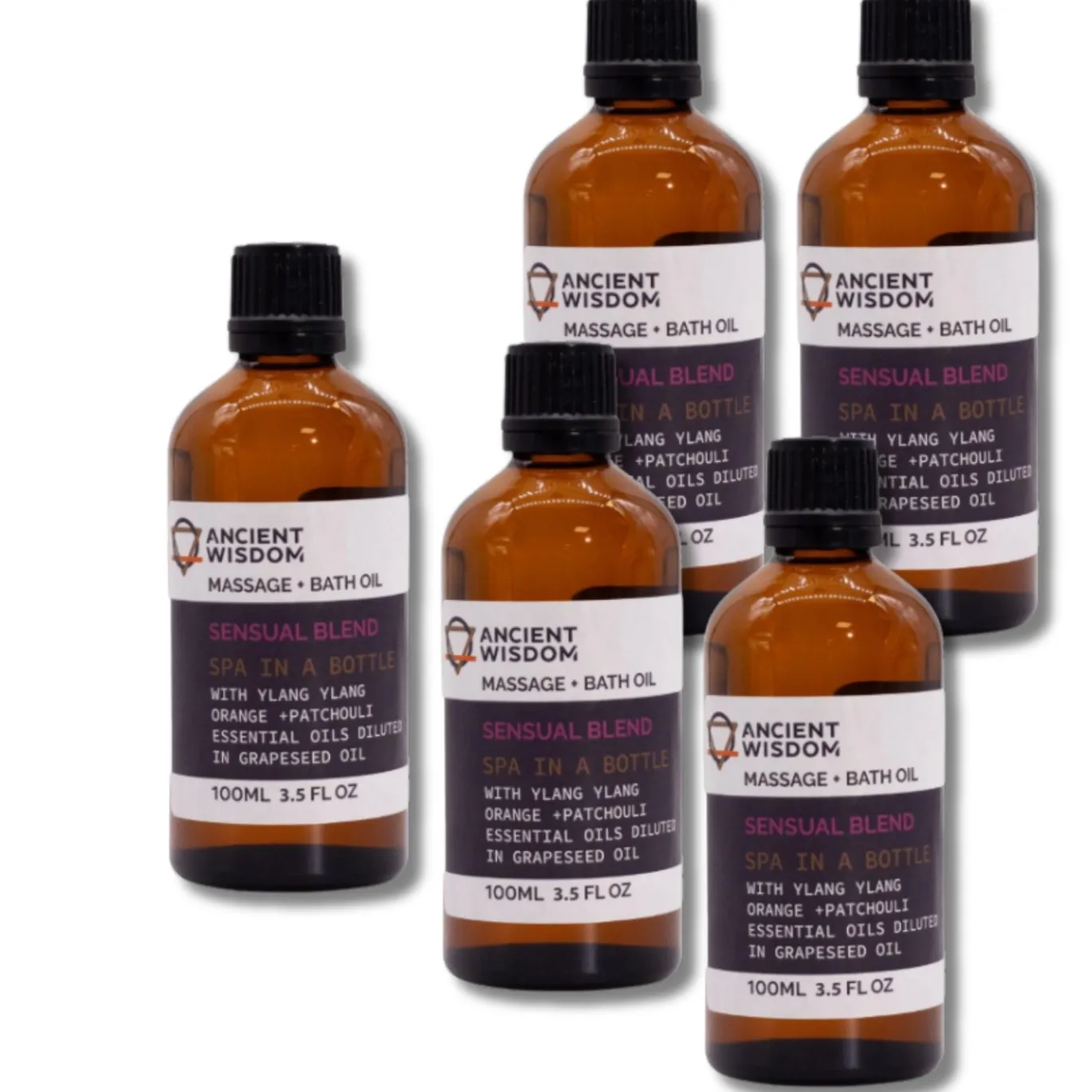 Sensual Massageolja 100ml x 5 flaskor