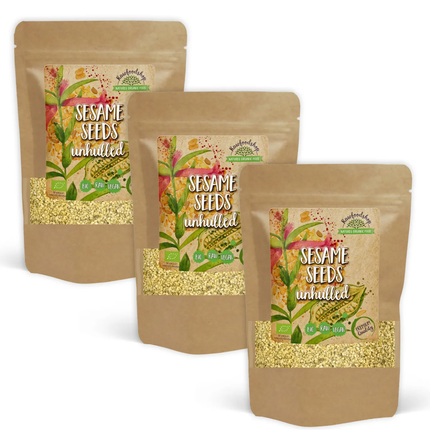 Sesamfrön oskalade EKO 500g x 3 paket