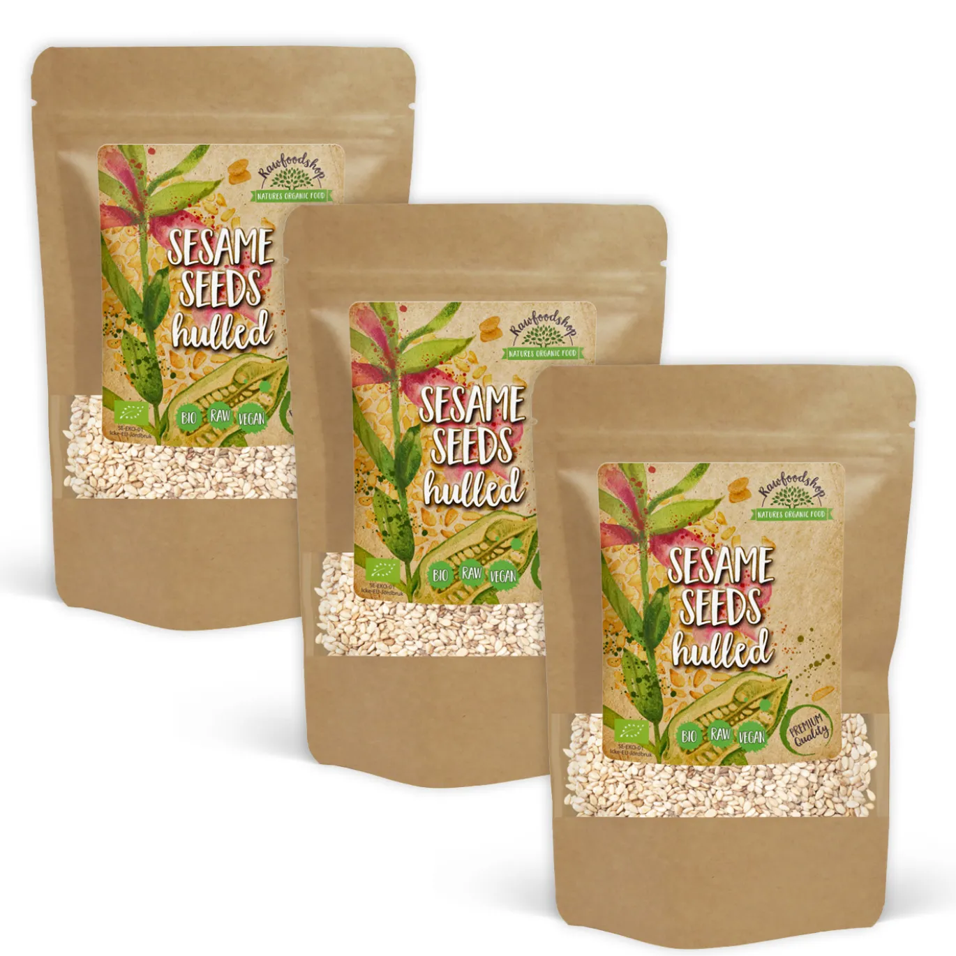 Sesamfrön skalade EKO 1kg x 3 paket