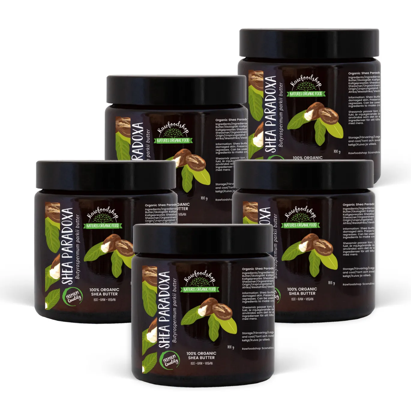Sheasmör Paradoxa EKO 100g x 5 burkar