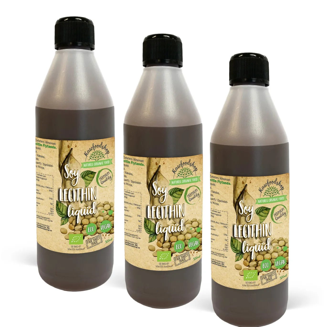 Soja Lecitin Flytande EKO 500ml x 3 flaskor