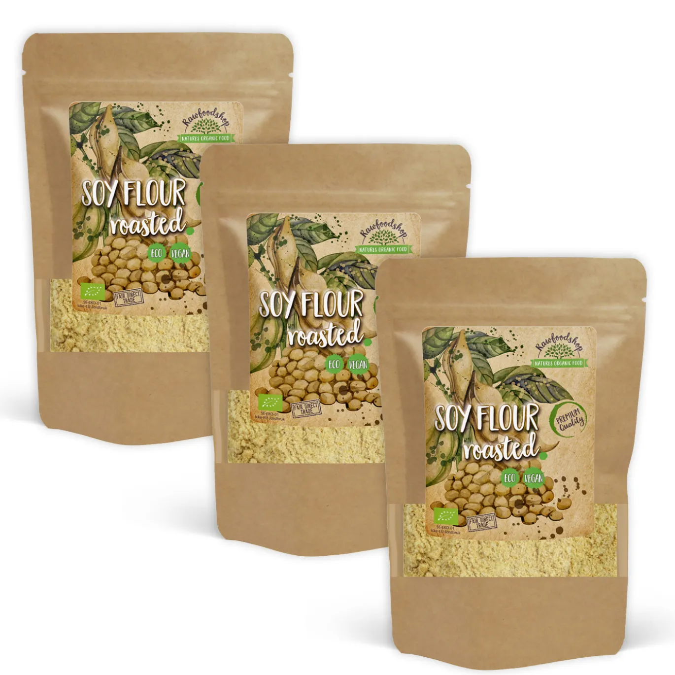 Sojamjöl Rostad EKO 500g x 3 paket