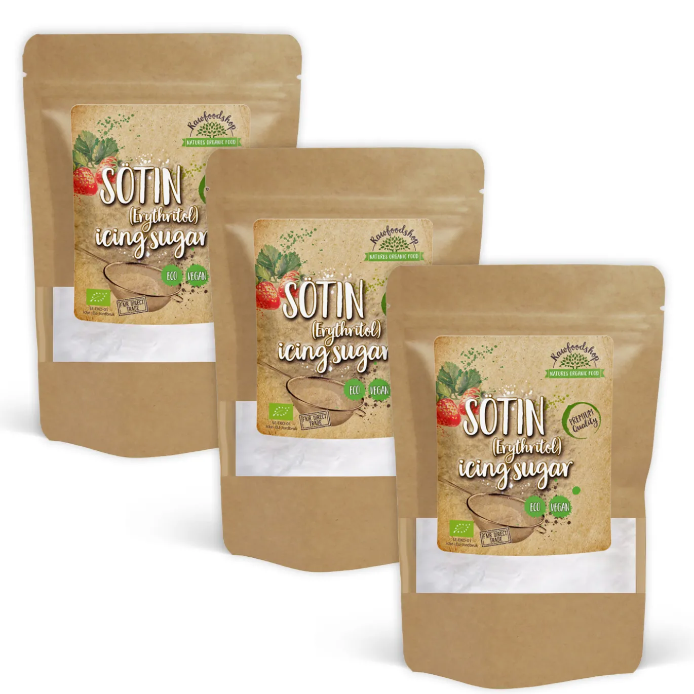 SÖTIN Florsocker EKO 500g x 3 paket