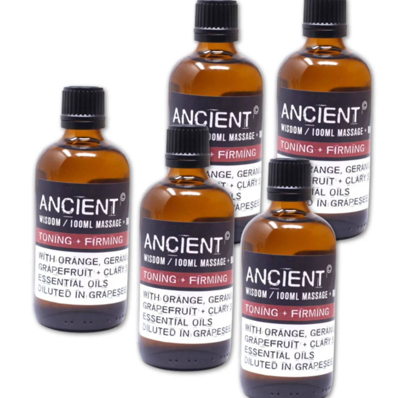 Toning & Firming Massageolja 100ml x 5 flaskor