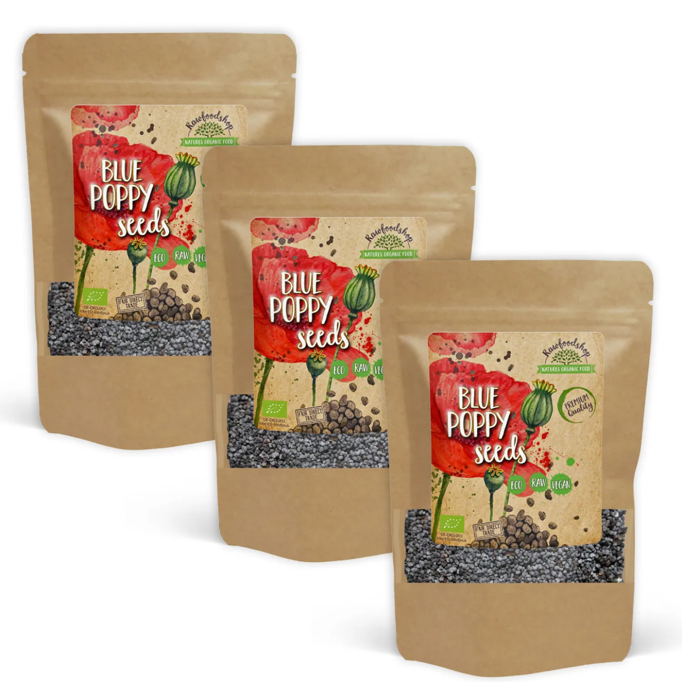 Vallmofrön Blå EKO 100g x 3 paket