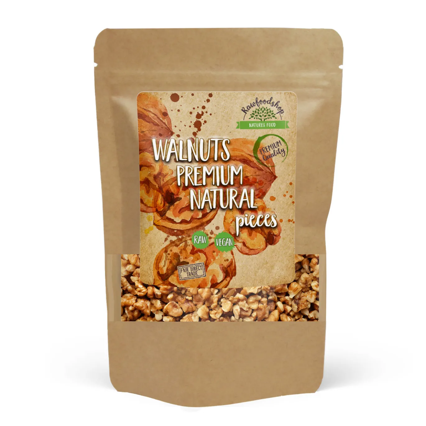 Valnötter i bitar Premium RAW 750g