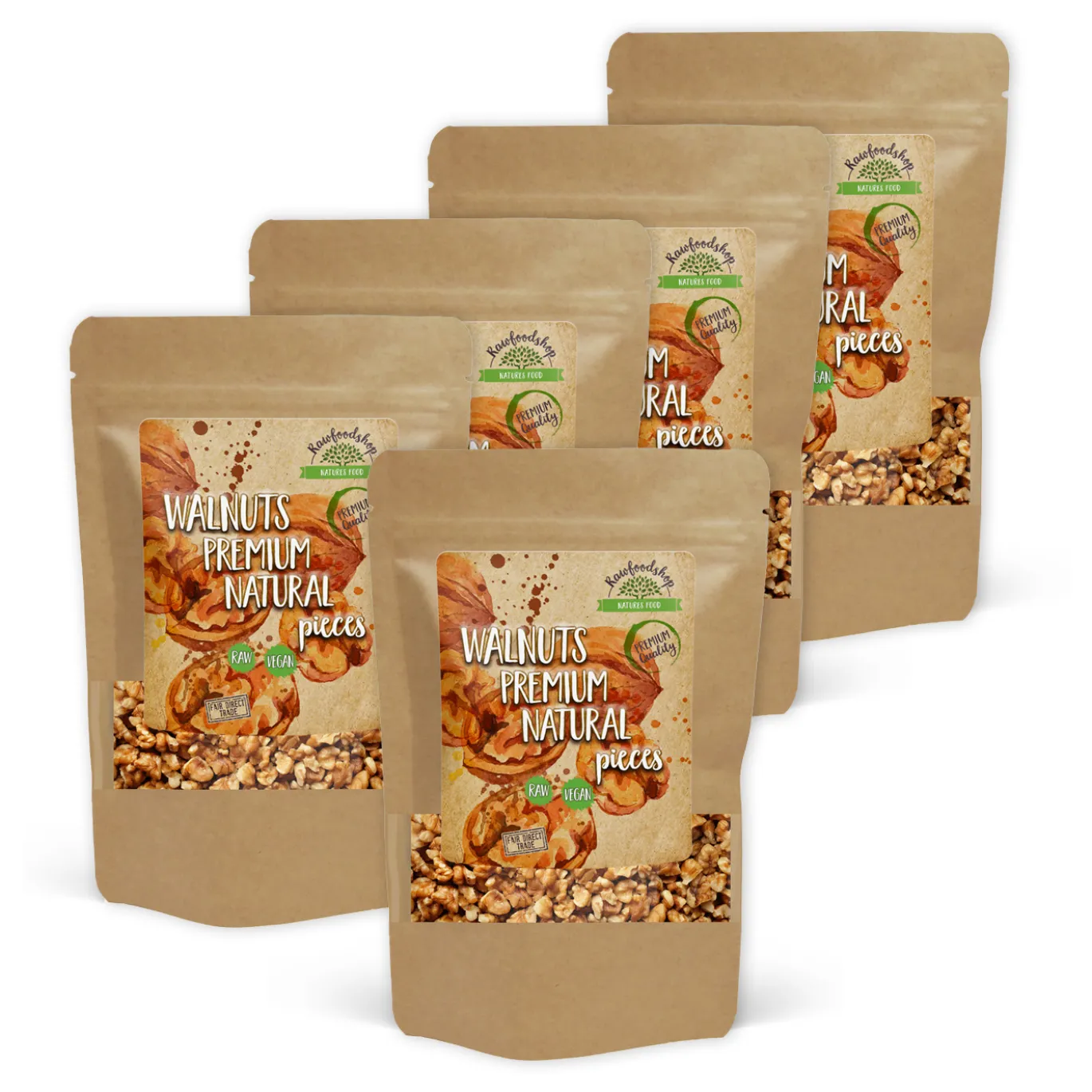 Valnötter i bitar Premium RAW 750g x 5 paket