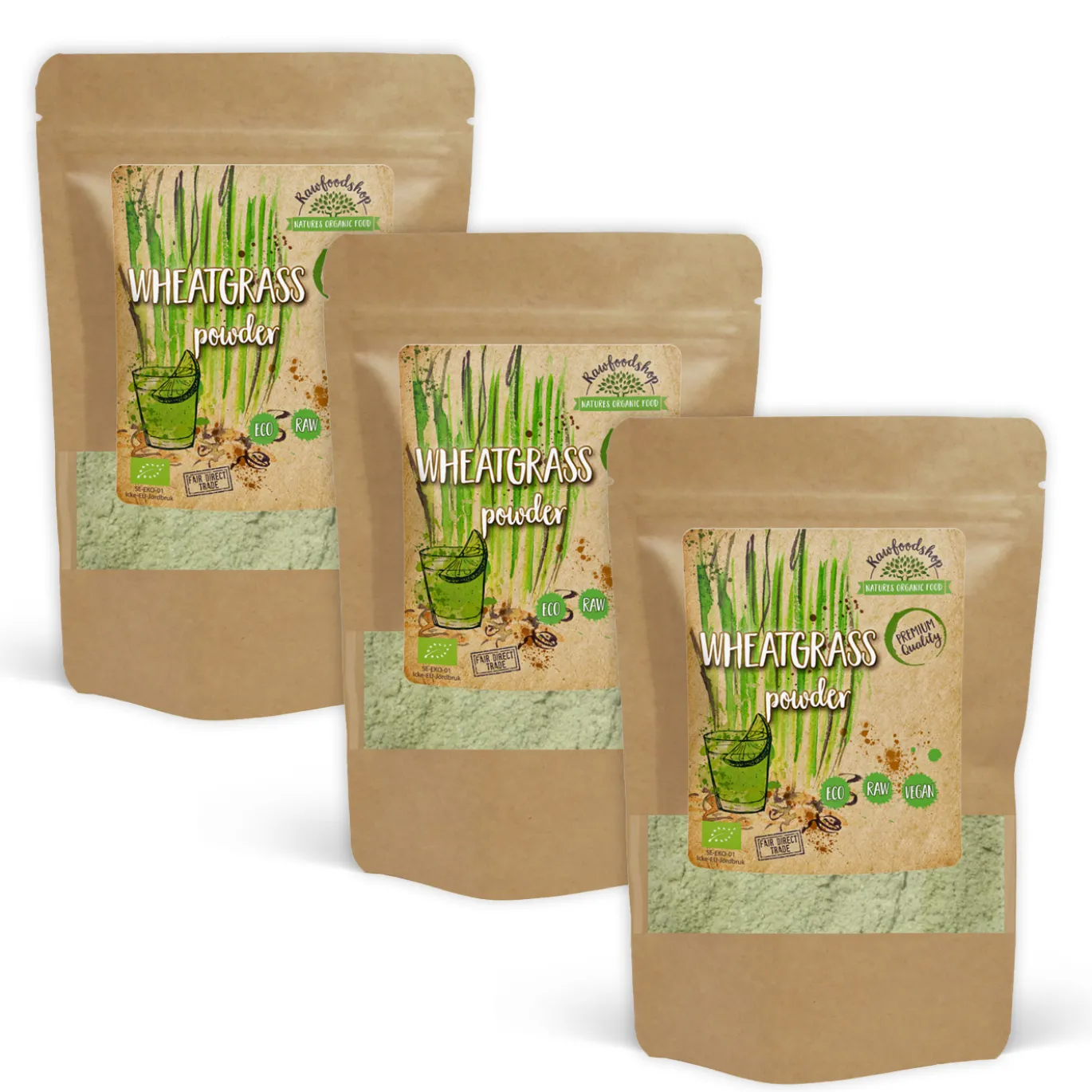 Vetegräspulver EKO 250g x 3 paket