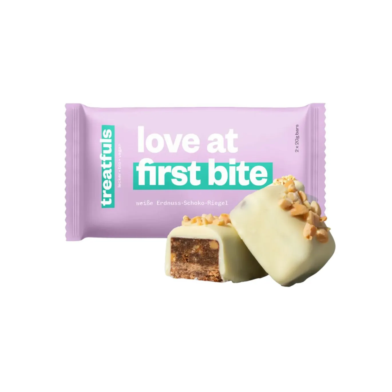 Vit Chokladbar med Jordnötter EKO 2x20g