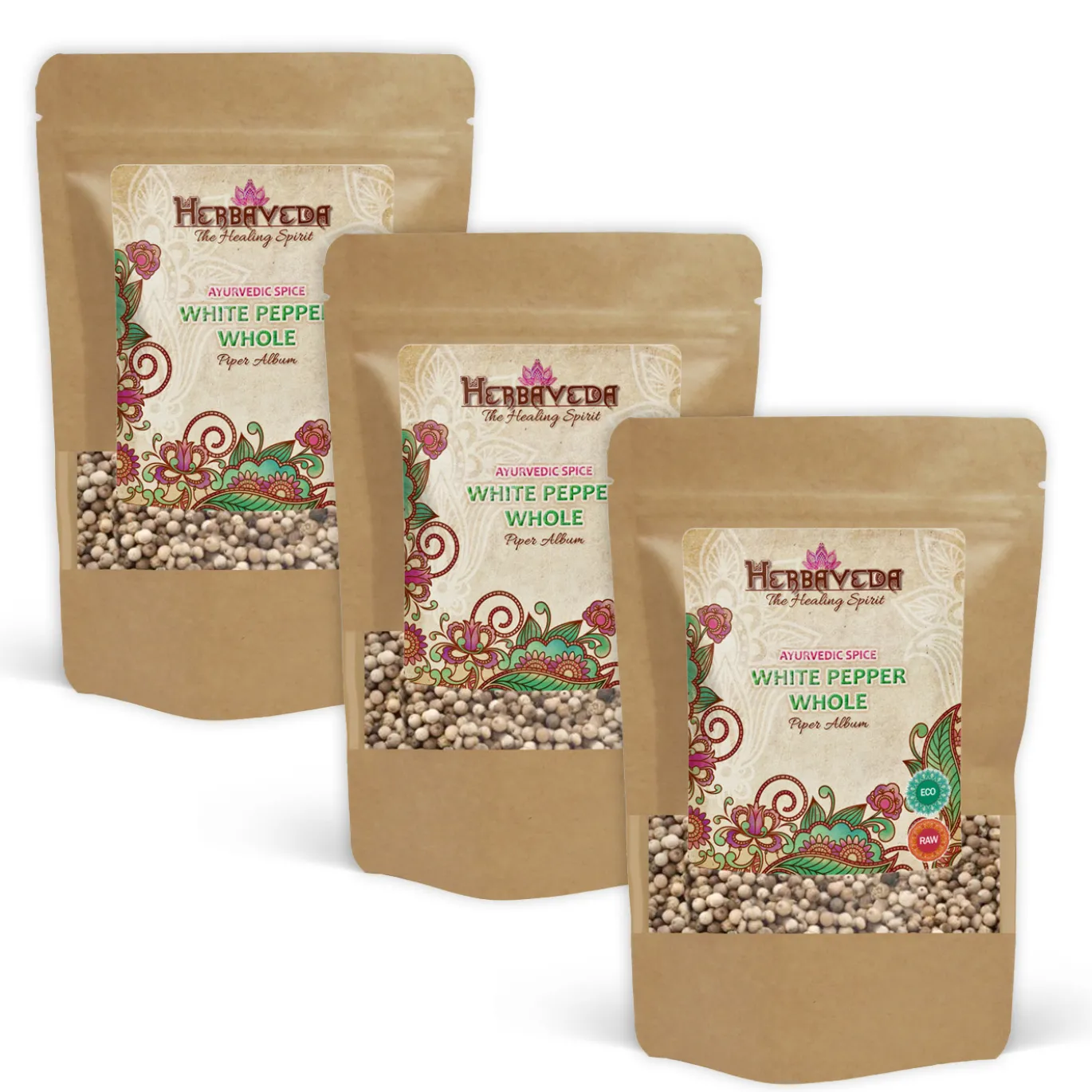 Vitpeppar Hel EKO 50g x 3 paket