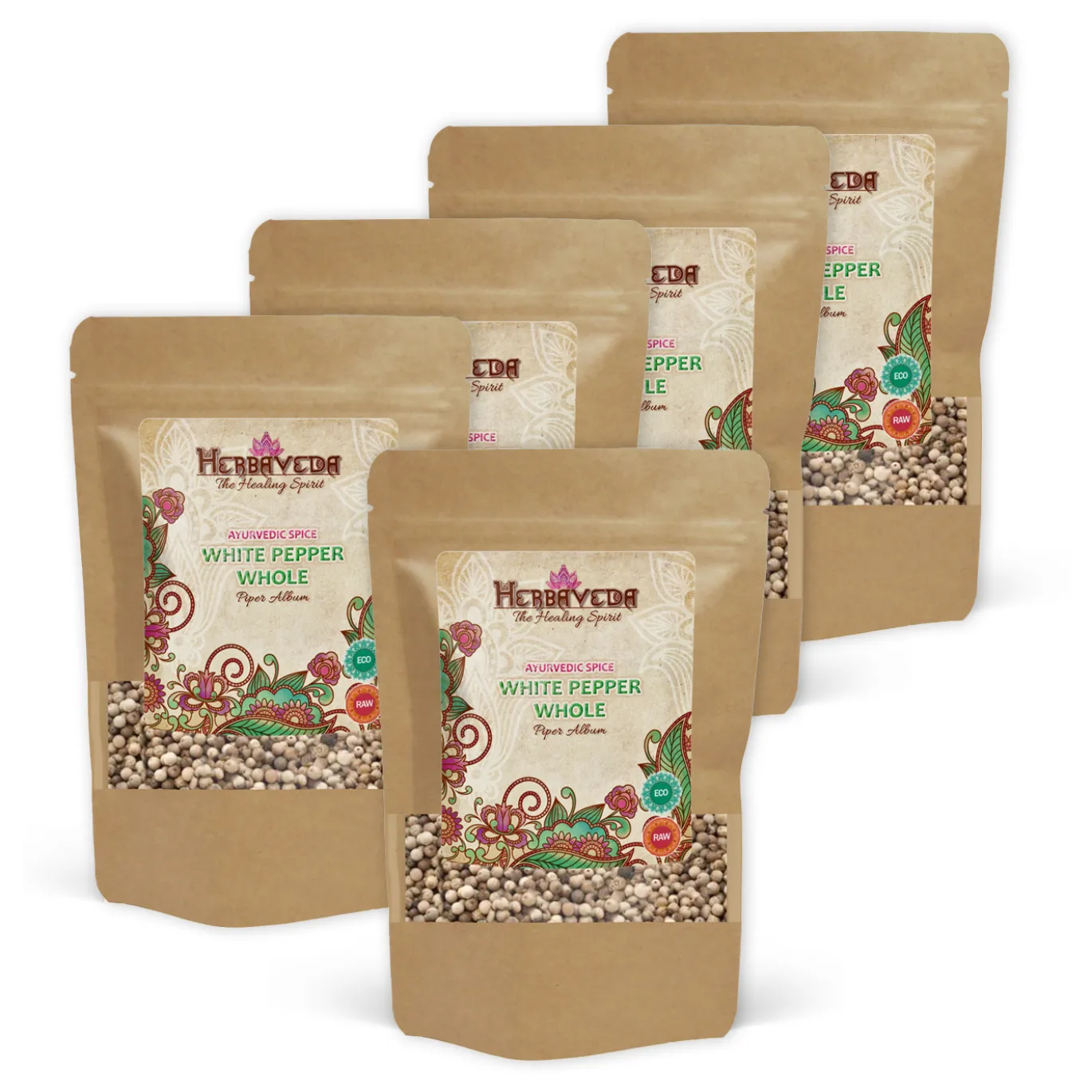 Vitpeppar Hel EKO 50g x 5 paket